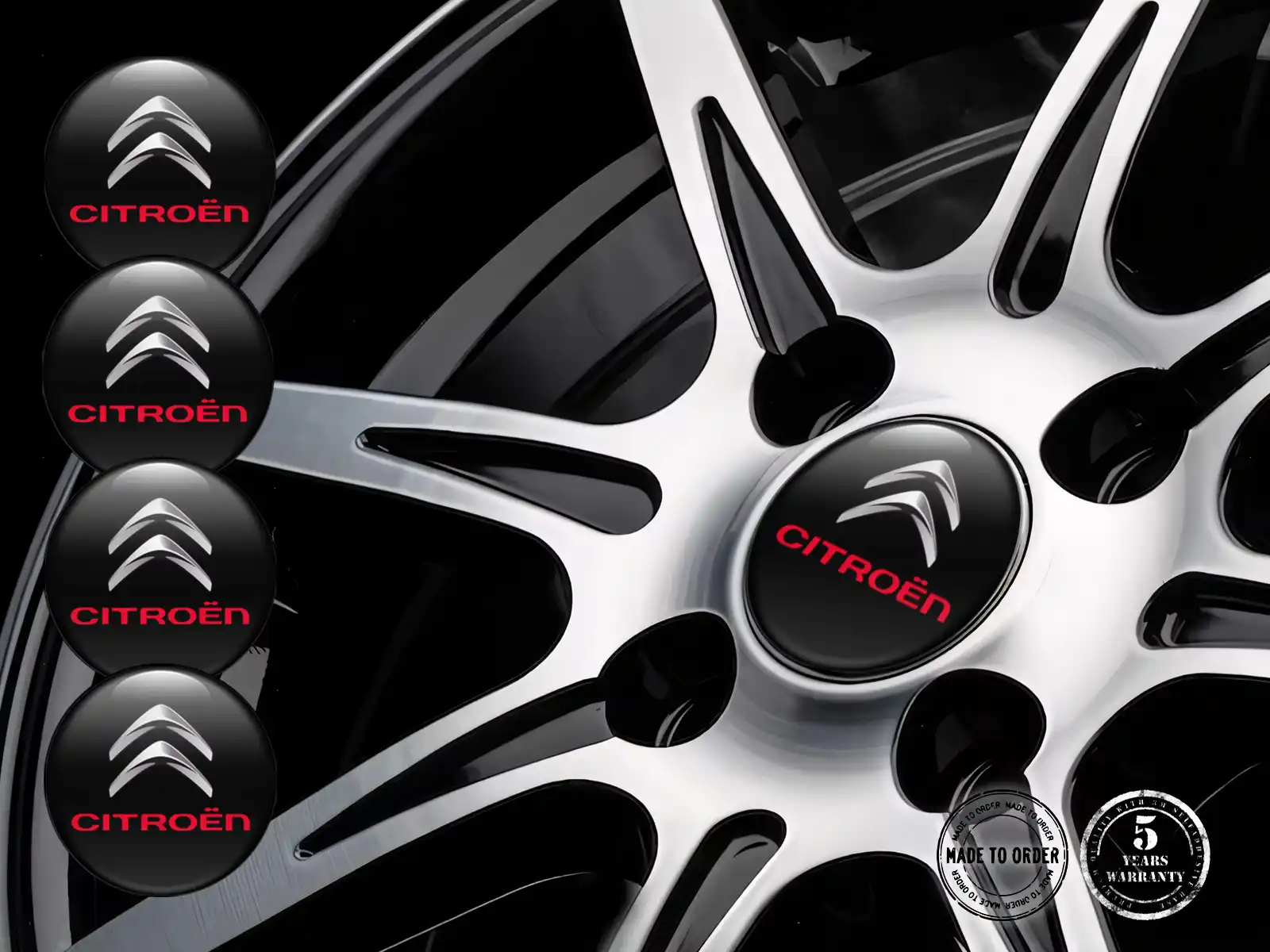 Citroen Wheel Emblems Style High-Quality Dome Labels